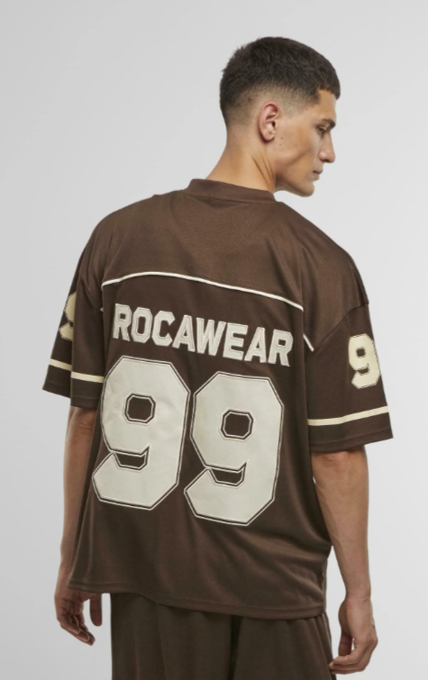 Men’s V-Neck Printed Mesh Shirt – Loose Fit, Embroidered Details, Chocolate Brown | Stunner Mart