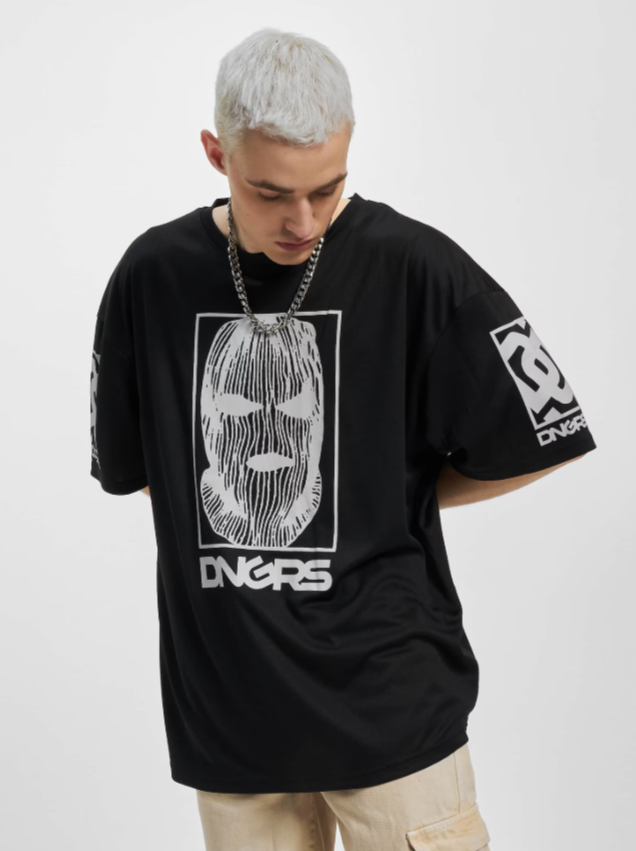 Dangerous DNGRS Black Mesh T-Shirt | Short Sleeve Round Neck, Everyday Casual Wear