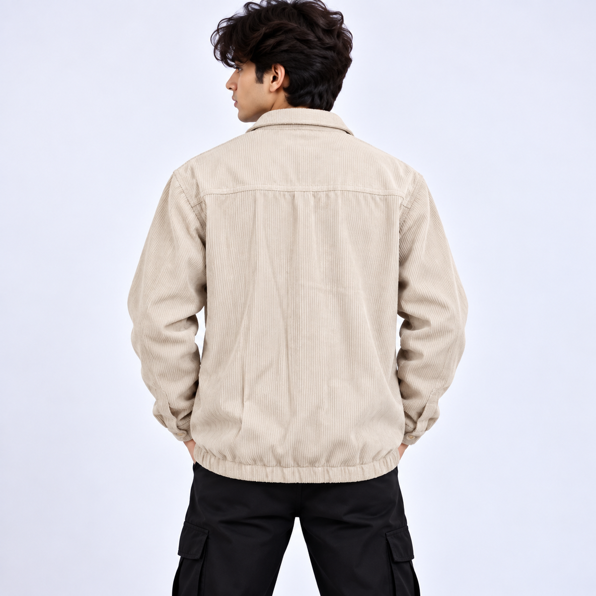 Cord Anti Blue Shacket Beige