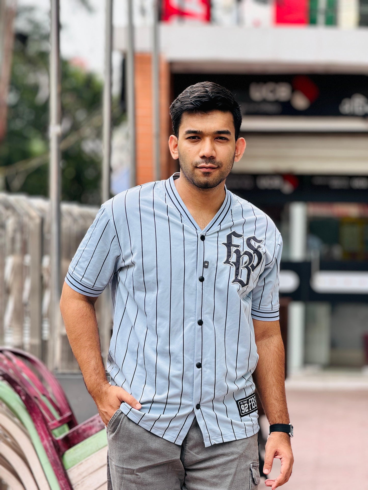 Sky Blue Baseball Jersey – Premium Streetwear by Stunner Mart