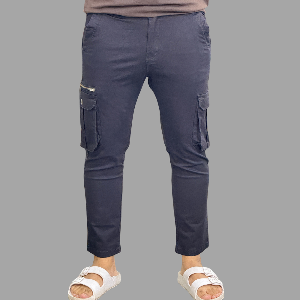 Multi-pocket Black Cargo Pants for Men