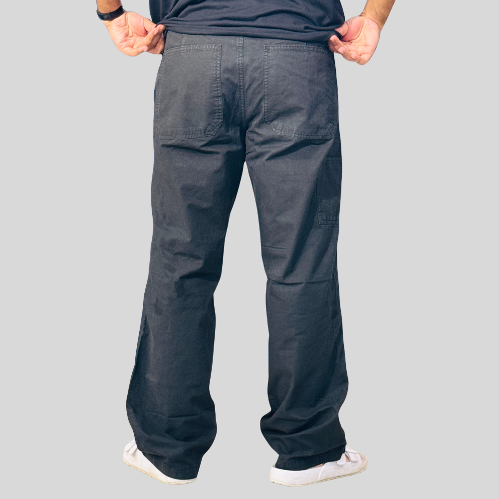 Men's Regular Fit Cotton Casual Trouser – Black
