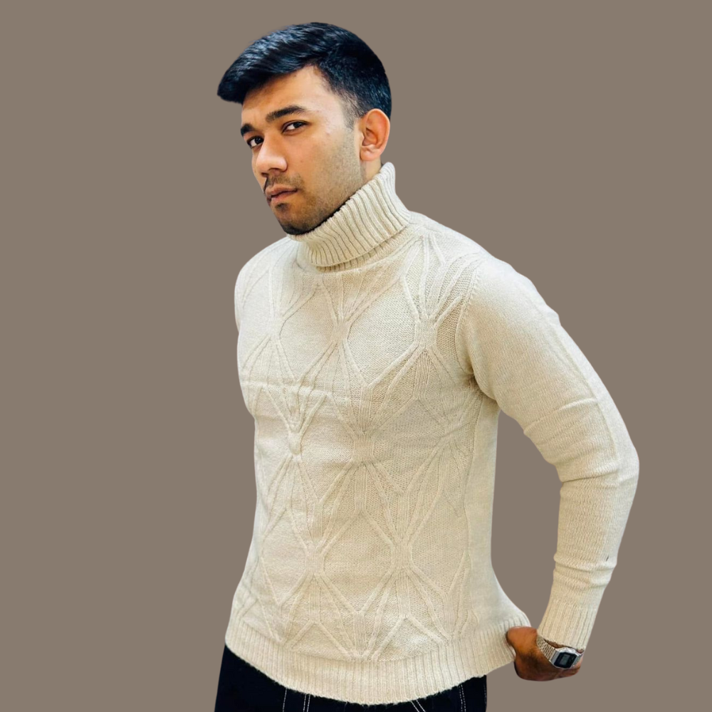 Premium Knit Turtleneck Sweater – Cream | Original Export Winter Collection