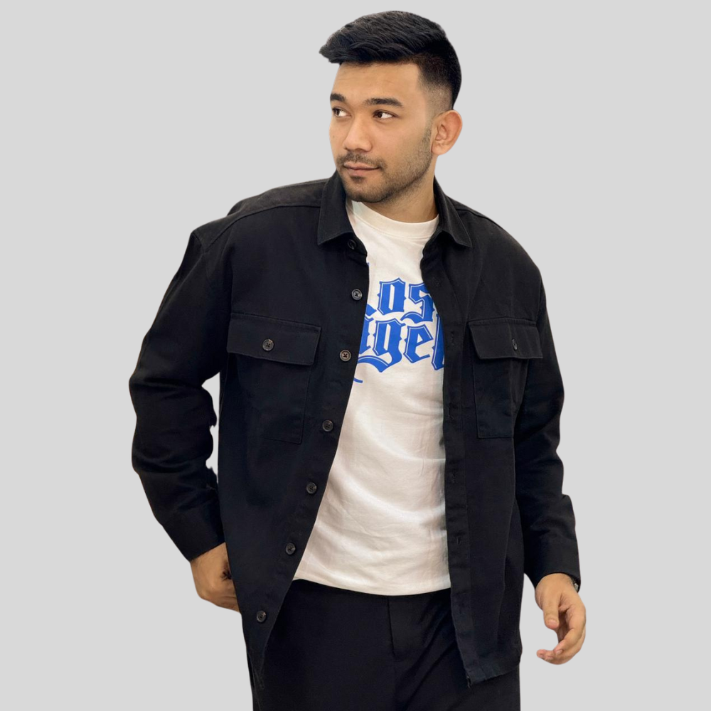 Men’s Premium Black Overshirt – New Arrival