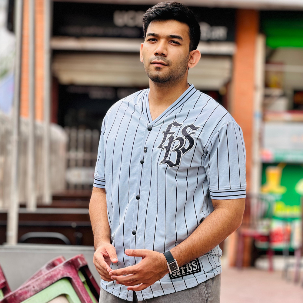 Sky Blue Baseball Jersey – Premium Streetwear by Stunner Mart