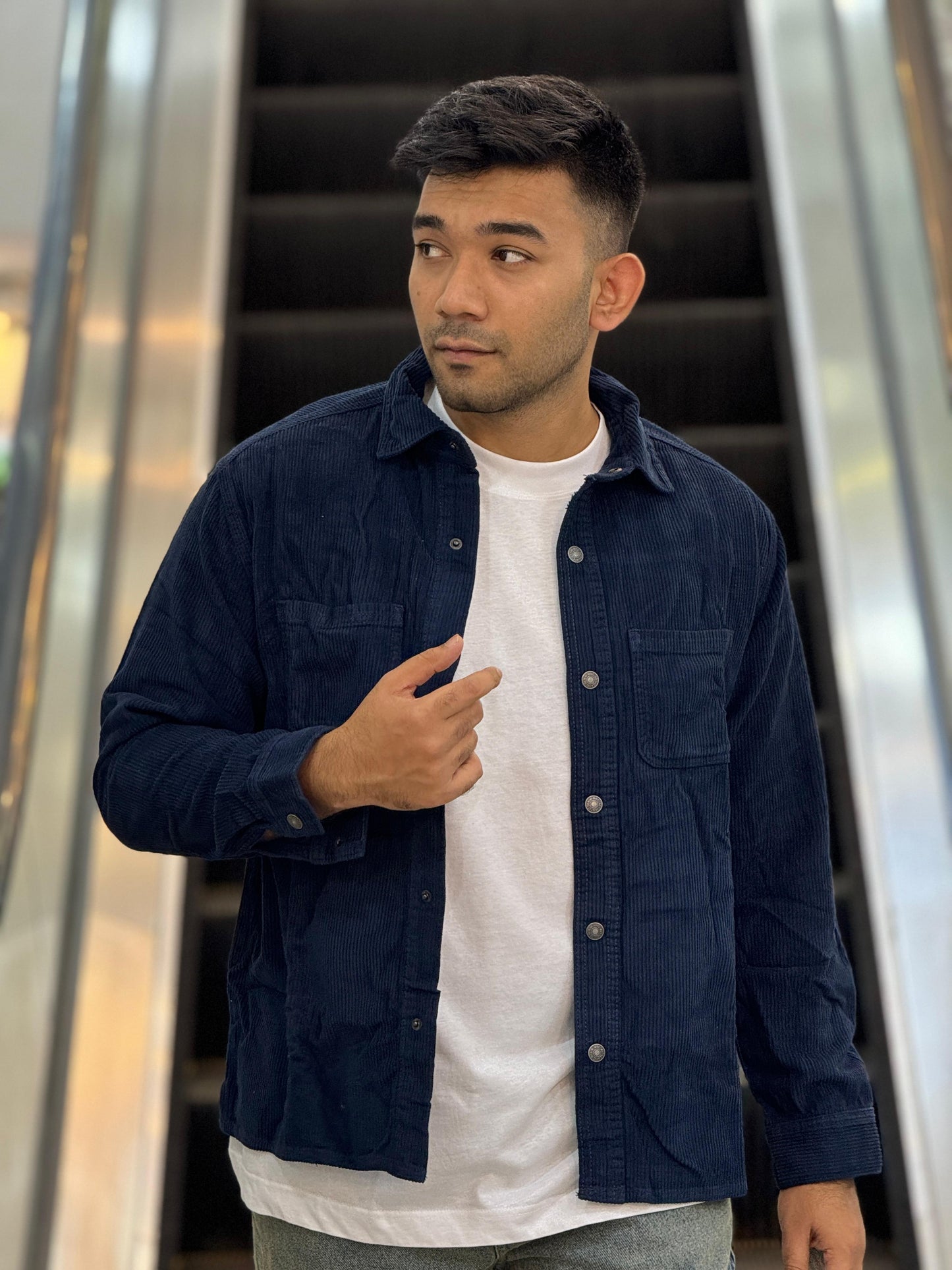 Men’s Navy Blue Cotton Shirt – Premium Casual Wear | Stunner Mart