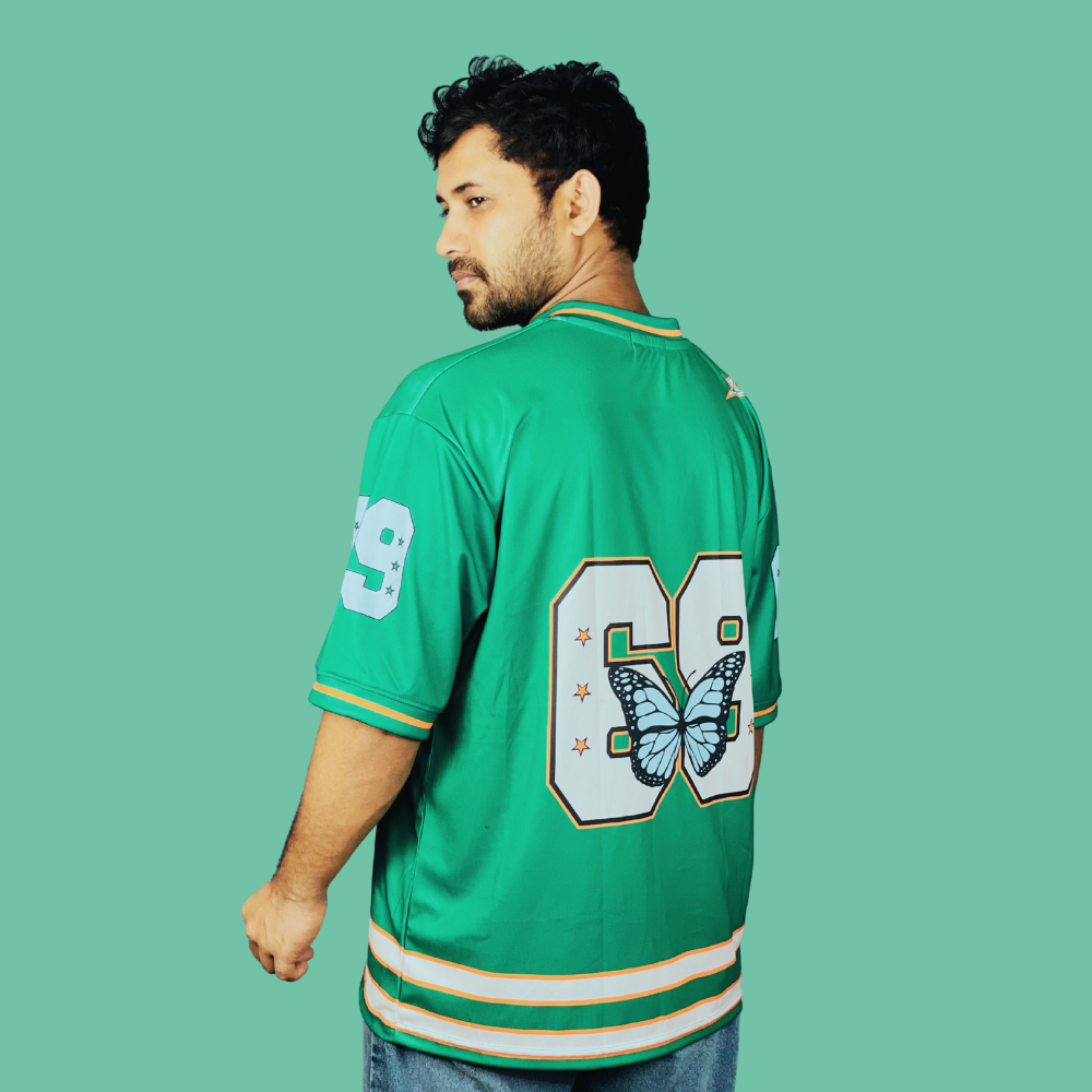 Green NFL Jersey – #69 & Butterfly Print | Premium Mesh Fabric | Stunner Mart