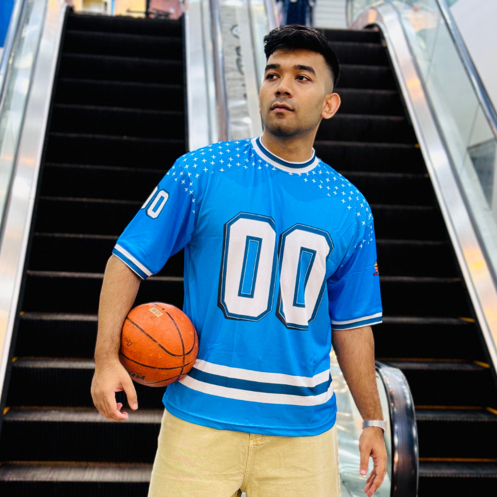 Blue NFL Jersey Mesh Fabric – Breathable, Durable & Game-Ready | Stunner Mart