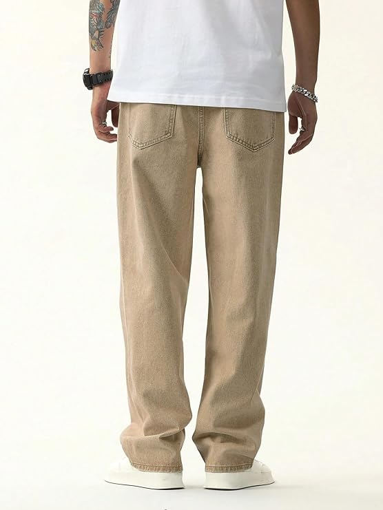 Men's Light Brown Regular Fit Jeans – Premium Export Quality | 100% Cotton