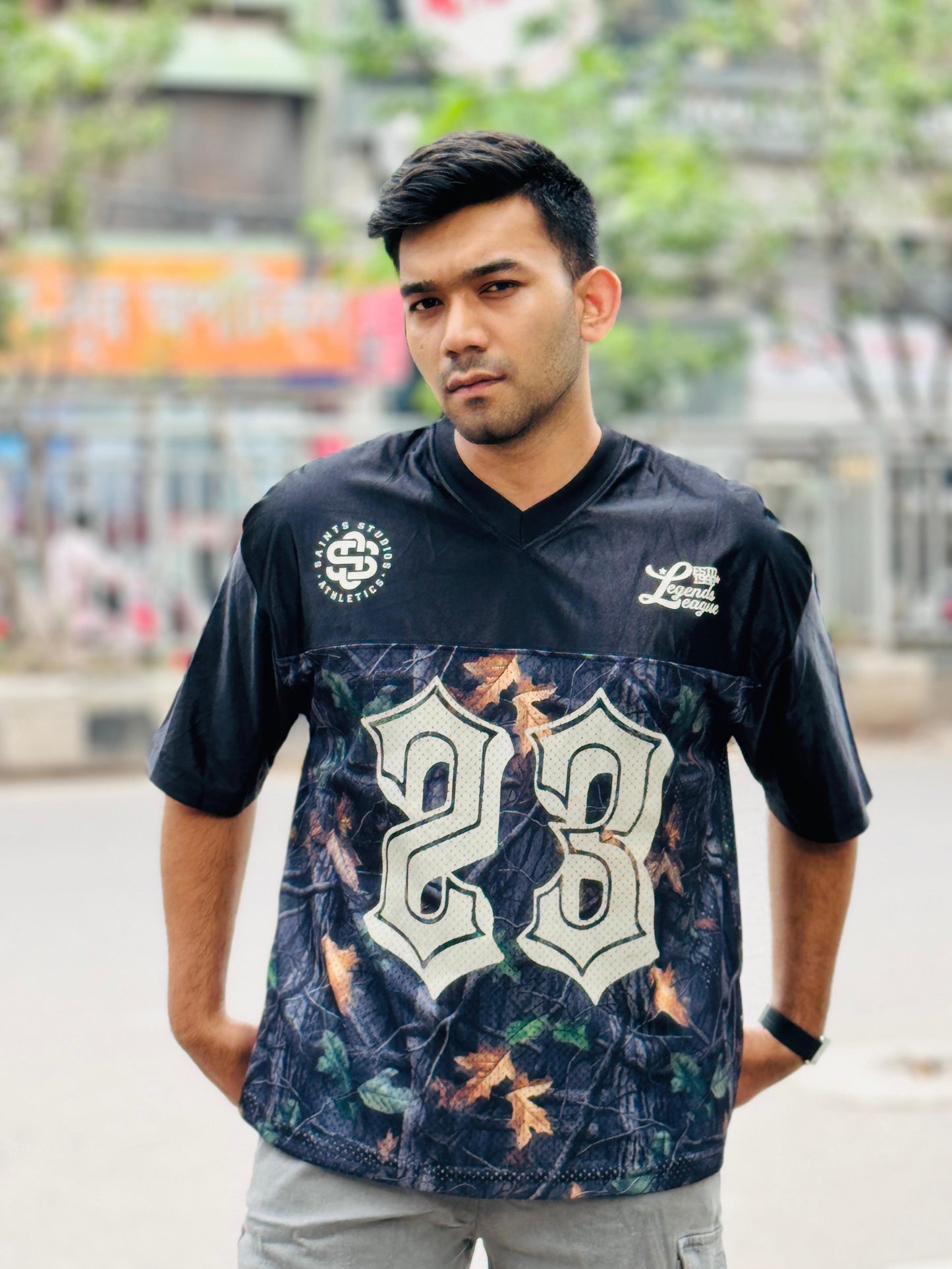 Men's Legends League Oversized Jersey – Premium Camo Mesh Fabric, Streetwear Style, Athletic Fit