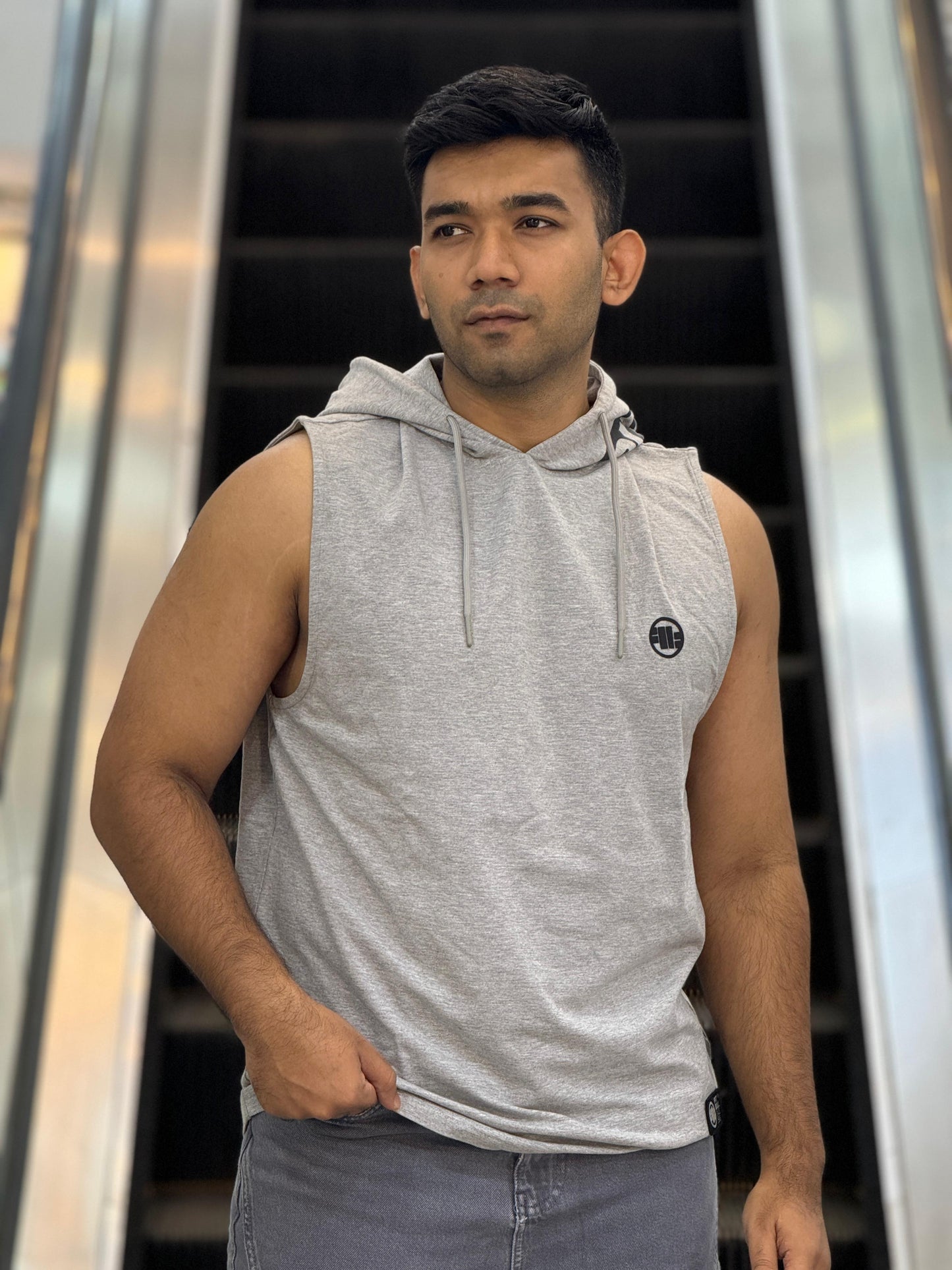 Hoodie Tank Top Spandex Hilltop – Gray Melange | Original Export Premium Quality