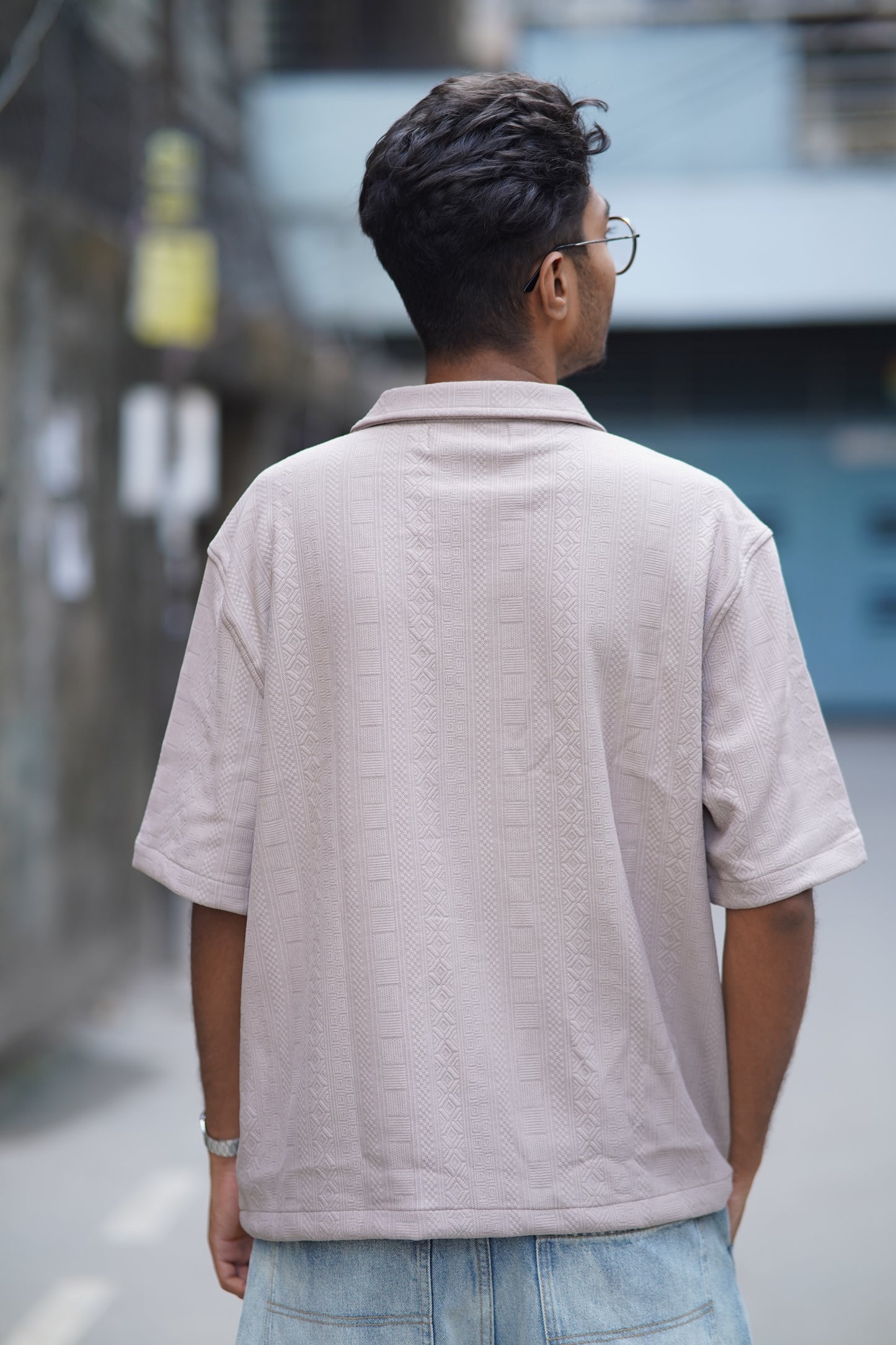Drop Shoulder Half Sleeve Shirt – Boxy Fit | Biscuit Color | Cotton-Blend Comfort