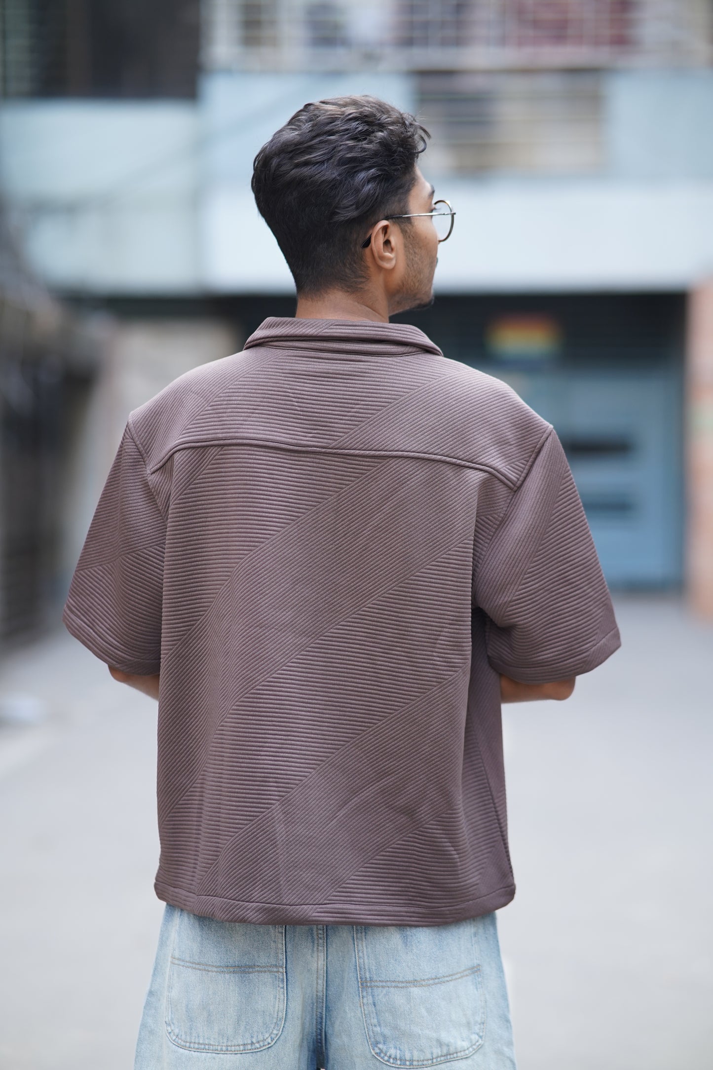 Drop Shoulder Half Sleeve Shirt – Boxy Fit | Chocolate Color | 60% Cotton, 35% Polyester, 5% Elastane | Stunner Mart