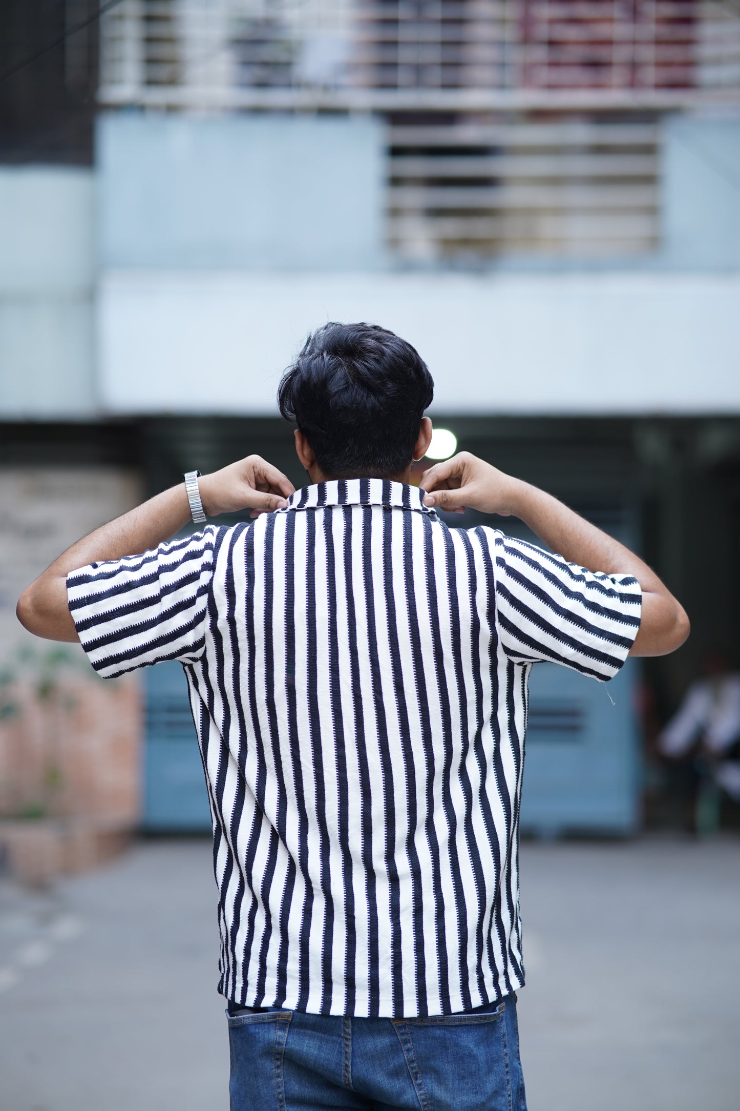 Black and White Checks Remi Cotton Half Sleeve Shirt for Men