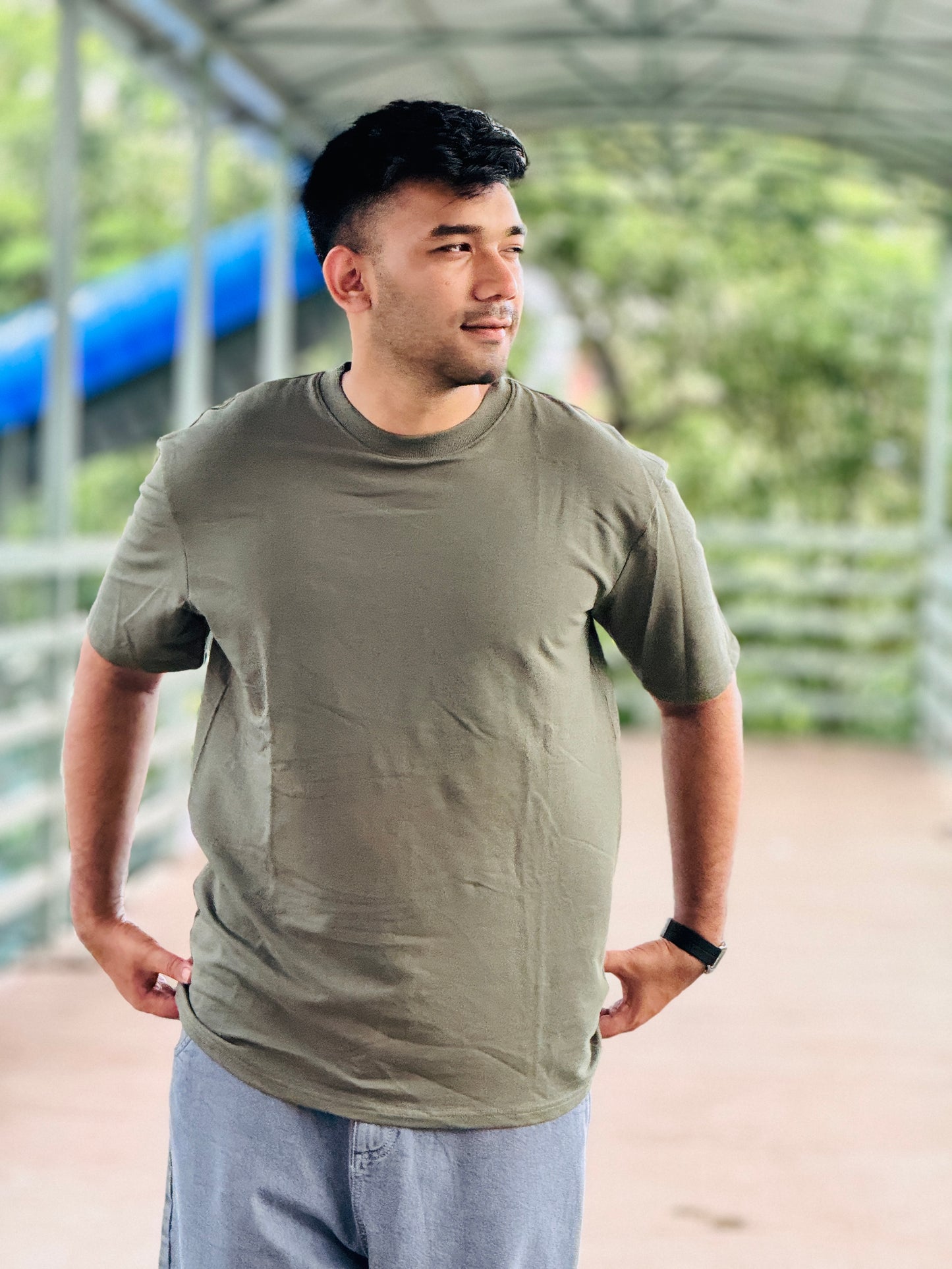 Olive Drop Shoulder T-Shirt – Effortless Style & Comfort | Stunner Mart