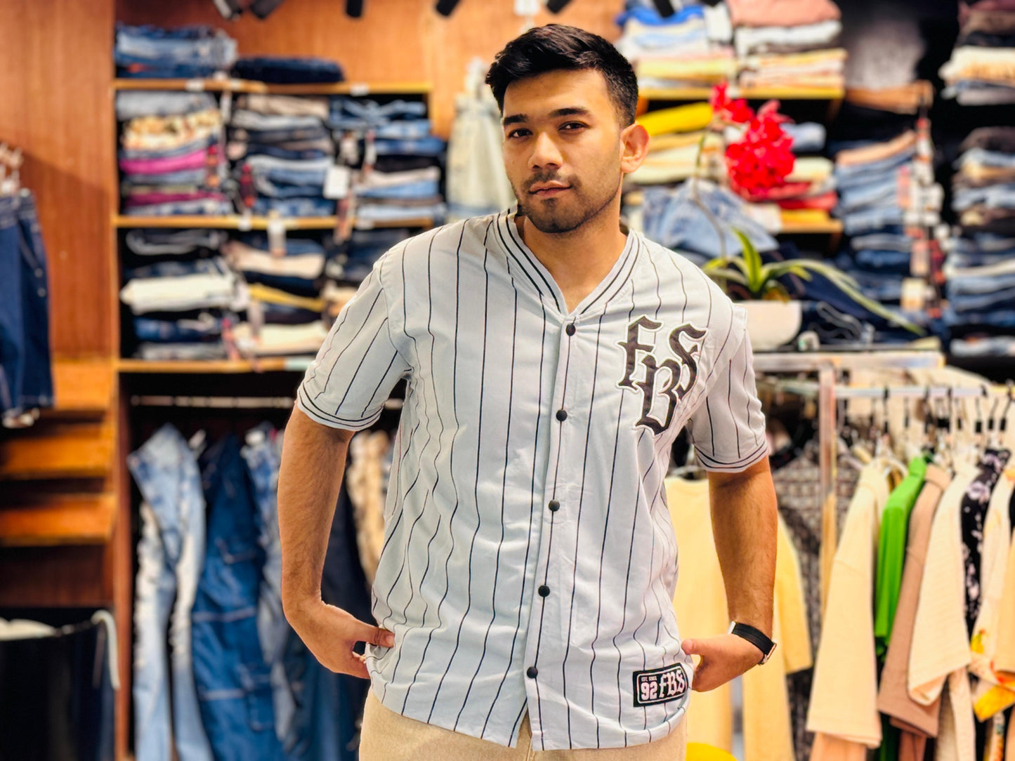 Sky Blue Baseball Jersey – Premium Streetwear by Stunner Mart