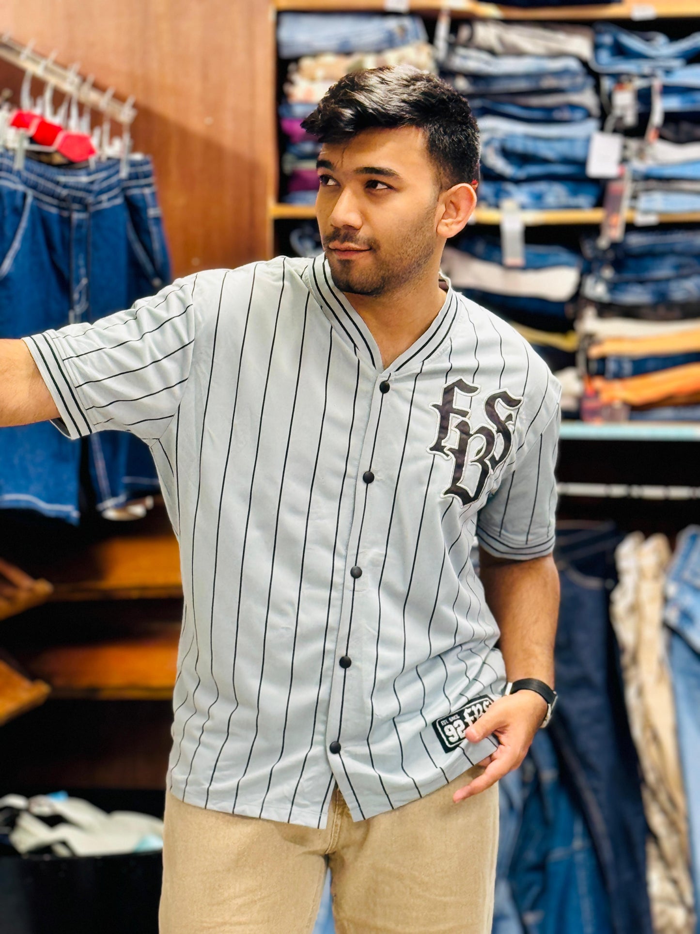 Sky Blue Baseball Jersey – Premium Streetwear by Stunner Mart