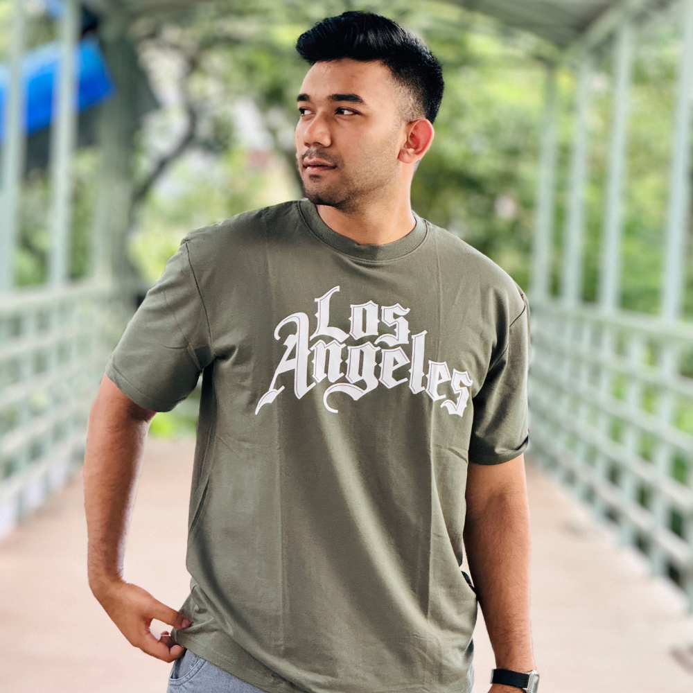 Olive Color Drop Shoulder T-Shirt – Oversized Streetwear Tee | Stunner Mart