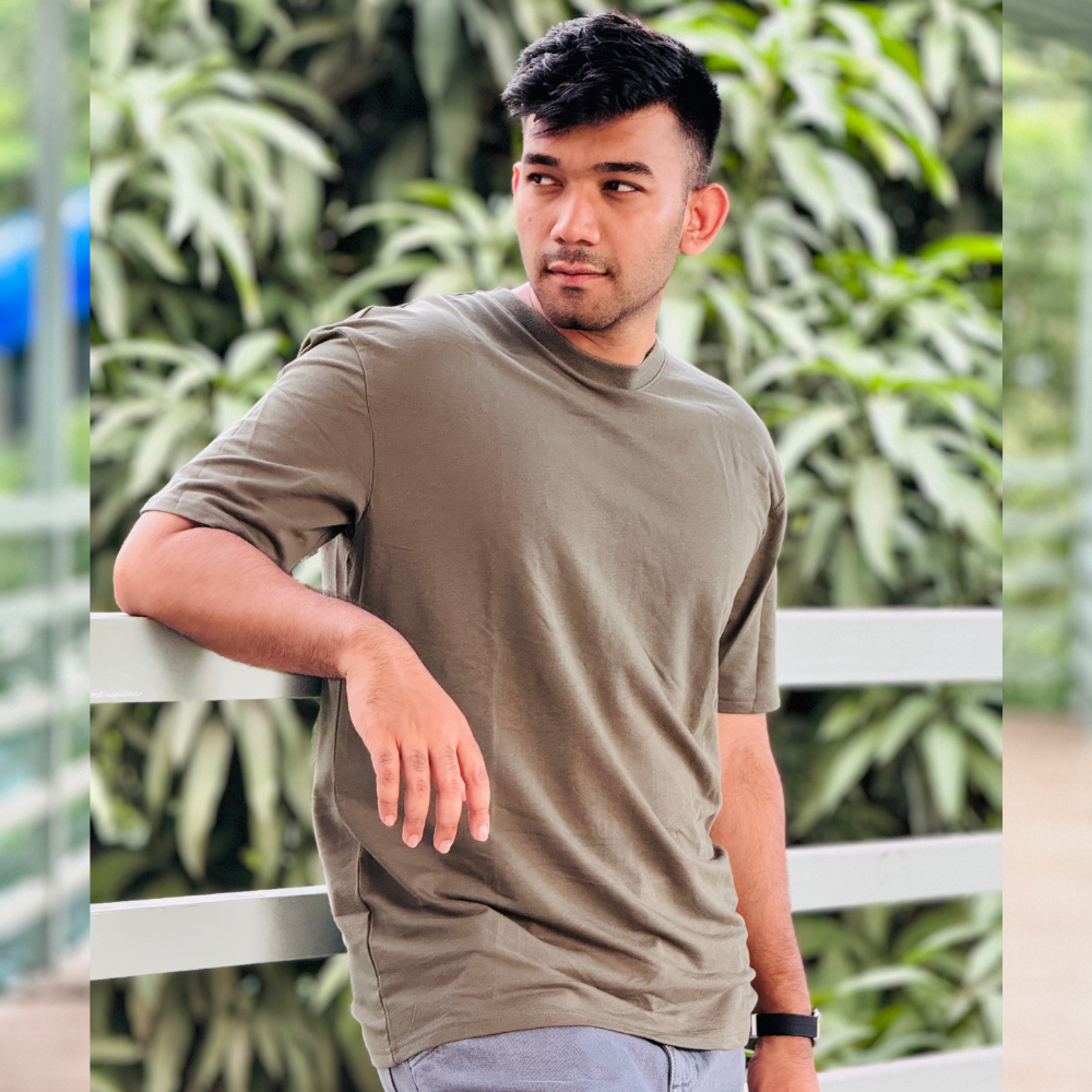 Olive Drop Shoulder T-Shirt – Effortless Style & Comfort | Stunner Mart