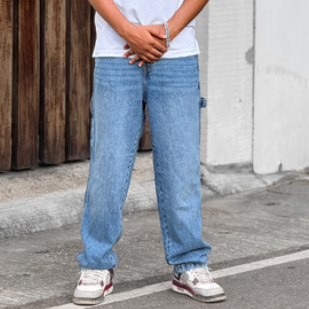 Lite Blue Baggy Cargo Pants