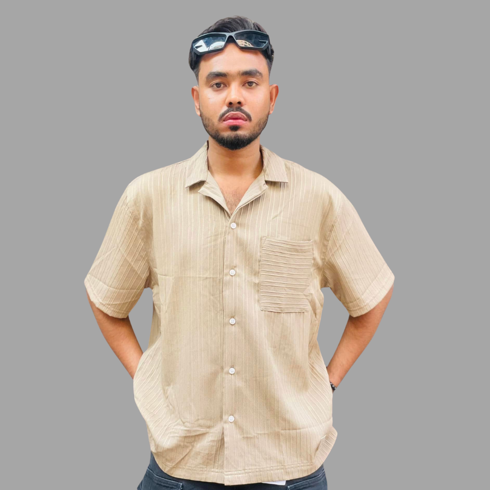 Biscuit Color Half Sleeve Hawaii Shirt – 100% Polyester | Stunner Mart