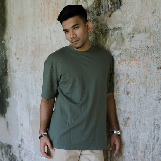 Olive Drop Shoulder T-Shirt – Effortless Style & Comfort | Stunner Mart