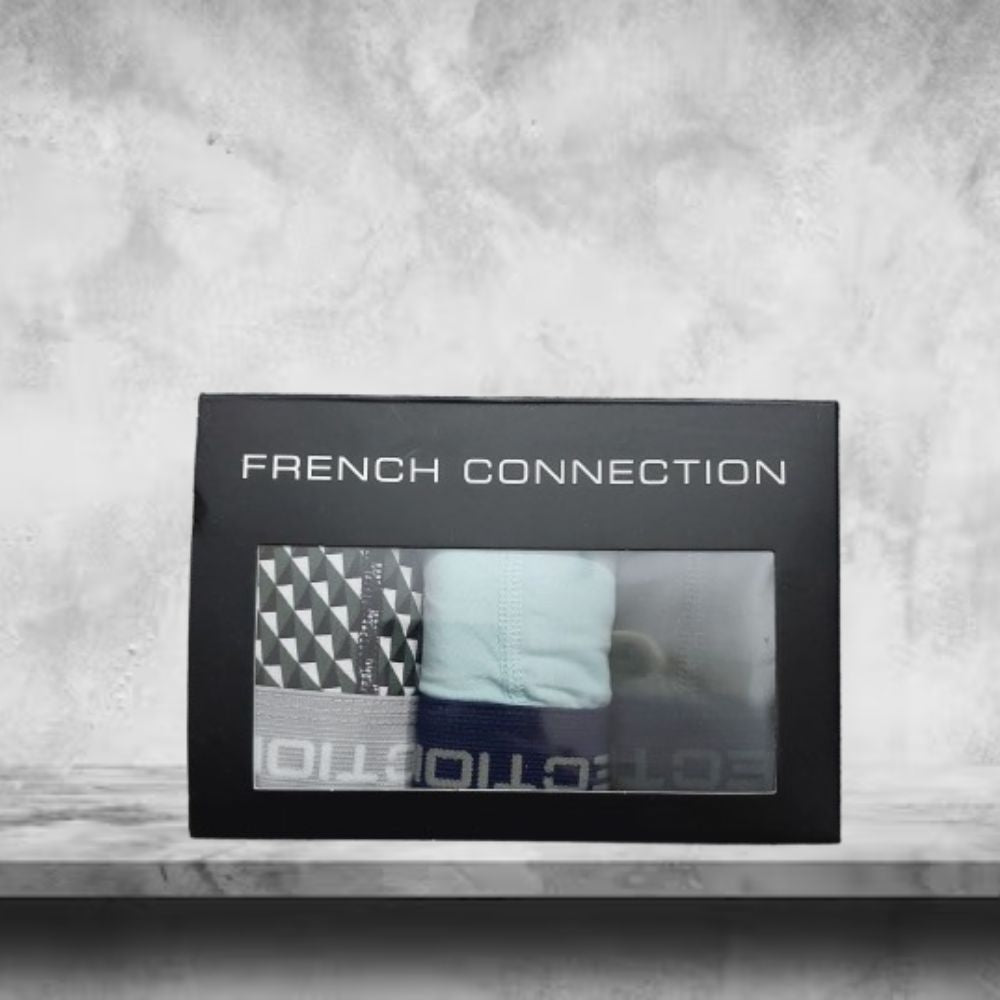 French Connection 3 Pack Modern Fit & Premium Quality Boxer for Men With Assorted Colors & Prints - Stylish, Comfortable