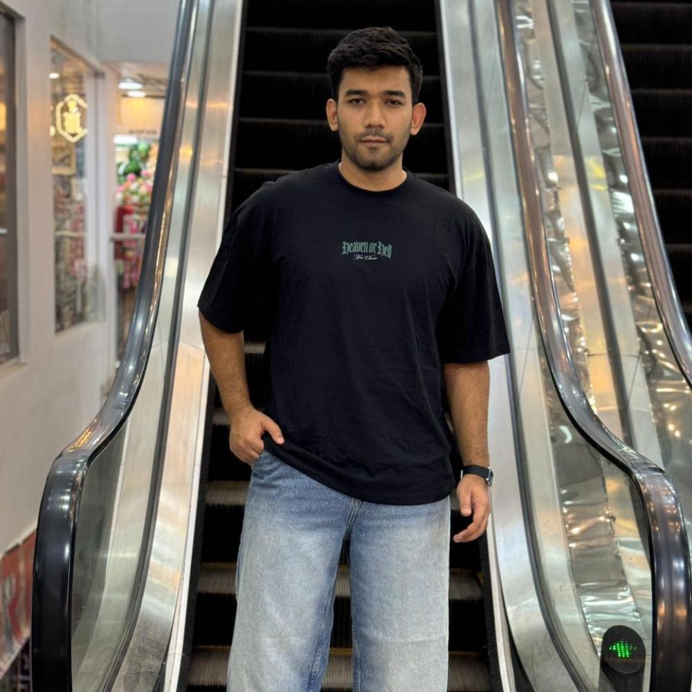 Black Oversized Drop Shoulder Tee + Duty Washed Baggy Pant – Just 1000 Tk!