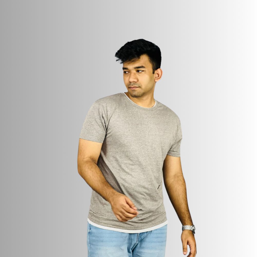 Men's Deep Ash Slim Fit Cotton T-Shirt