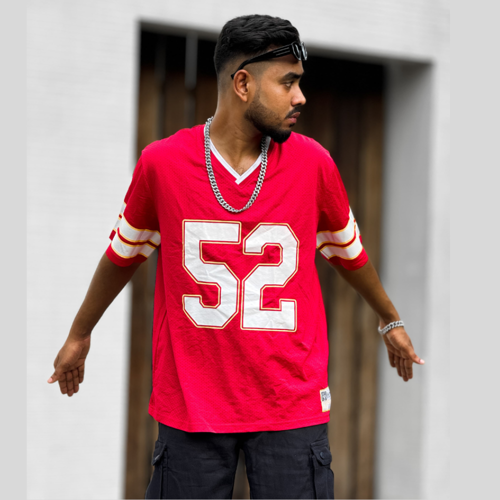 Premium Red NFL Jersey – Lightweight Mash Fabric
