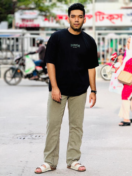 Men’s Black Oversized Graphic Tee Fearless Oversized Fit for Men