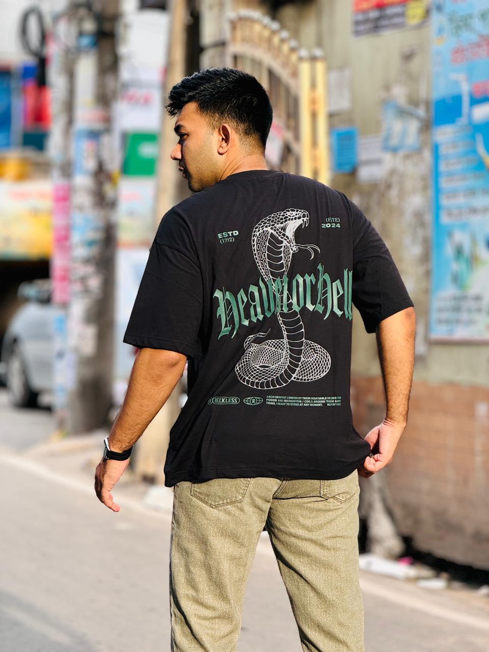 Men’s Black Oversized Graphic Tee Fearless Oversized Fit for Men