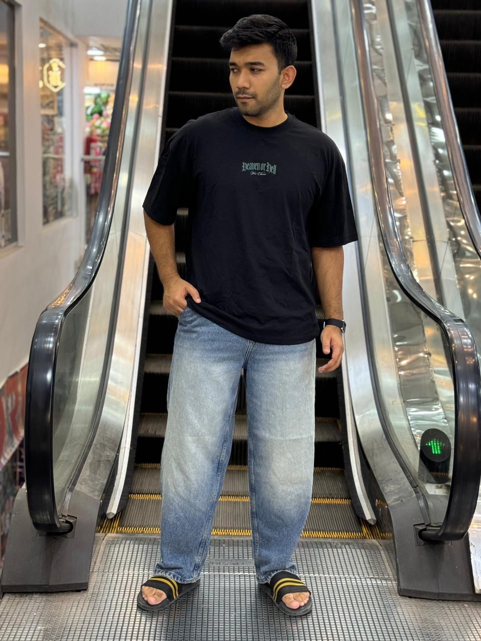 Black Oversized Drop Shoulder Tee + Duty Washed Baggy Pant – Just 1000 Tk!
