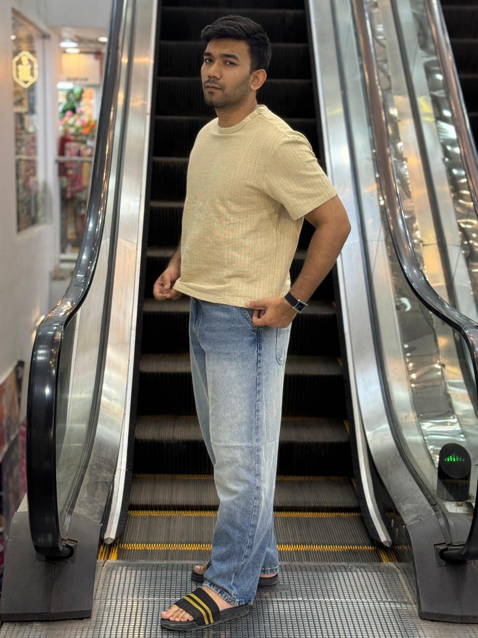 Light Beige Tee + Baggy Pant Combo – Just 1000 Tk!