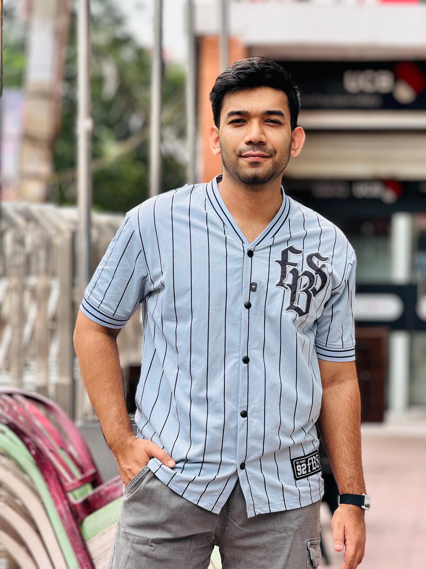Sky Blue Baseball Jersey – Premium Streetwear by Stunner Mart