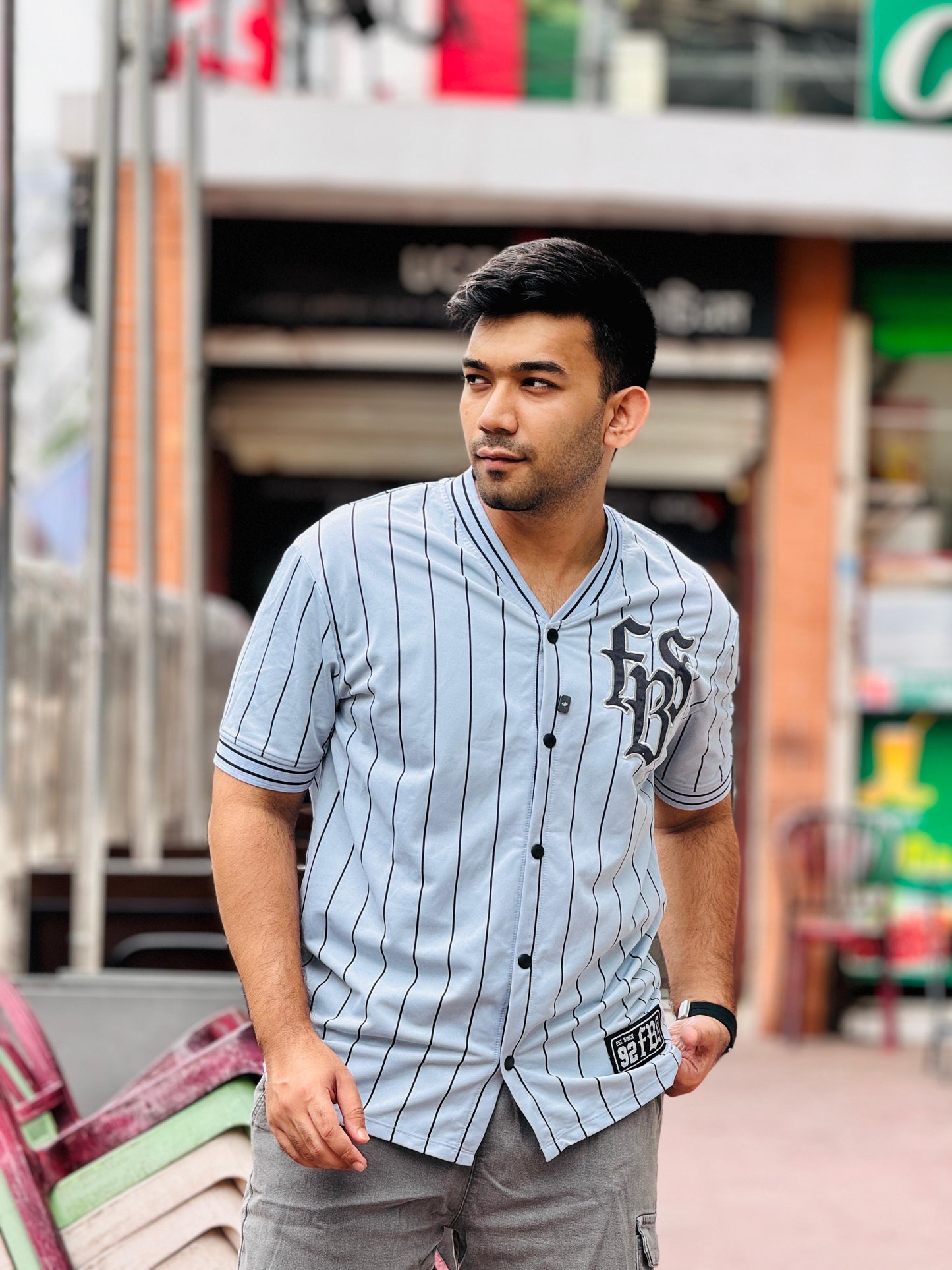 Sky Blue Baseball Jersey – Premium Streetwear by Stunner Mart