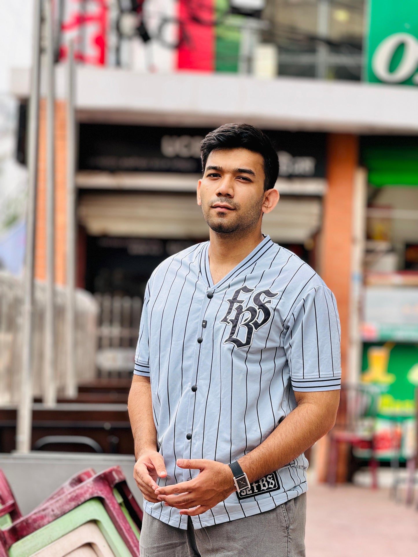 Sky Blue Baseball Jersey – Premium Streetwear by Stunner Mart