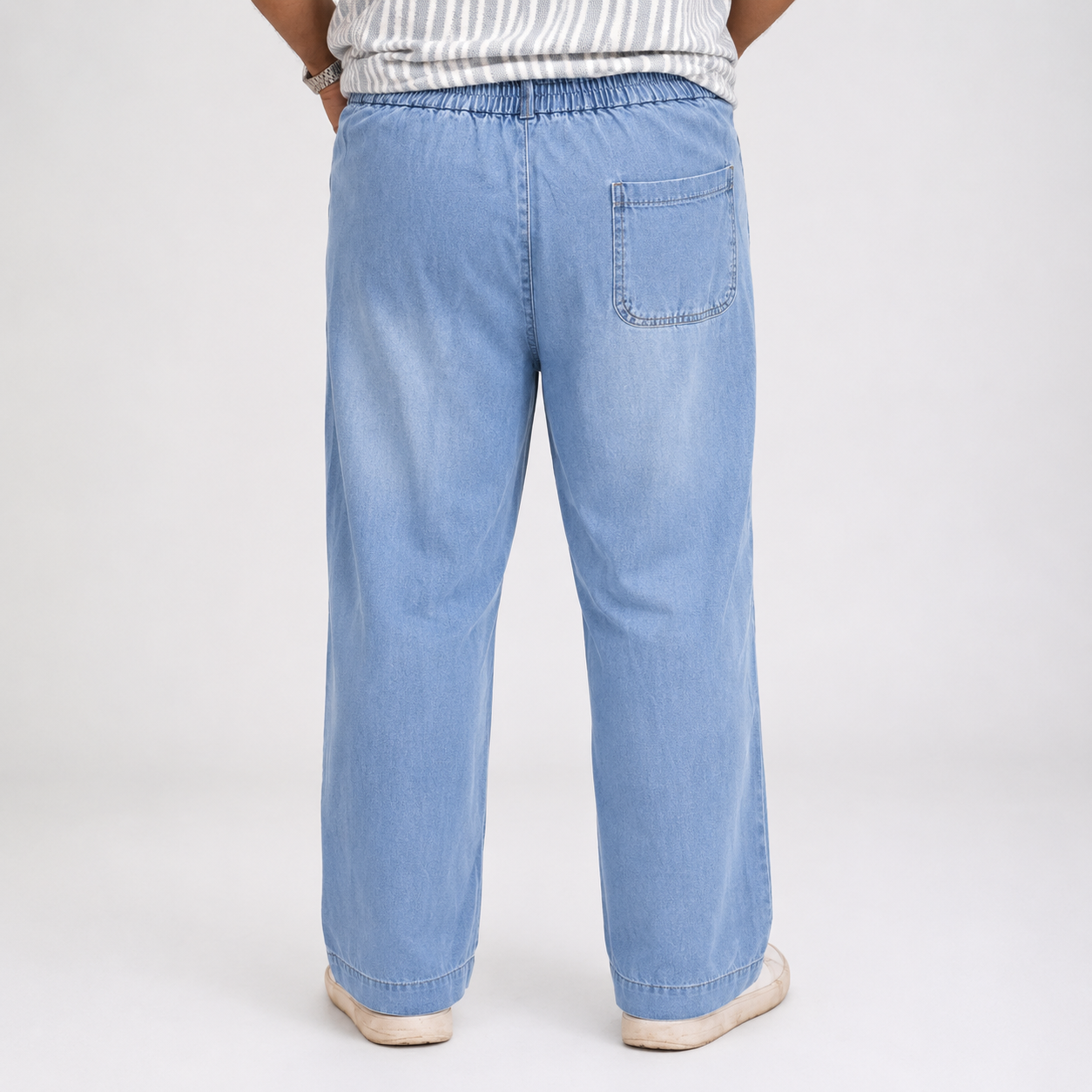 Relax Fit Elastic Waist Denim Pant