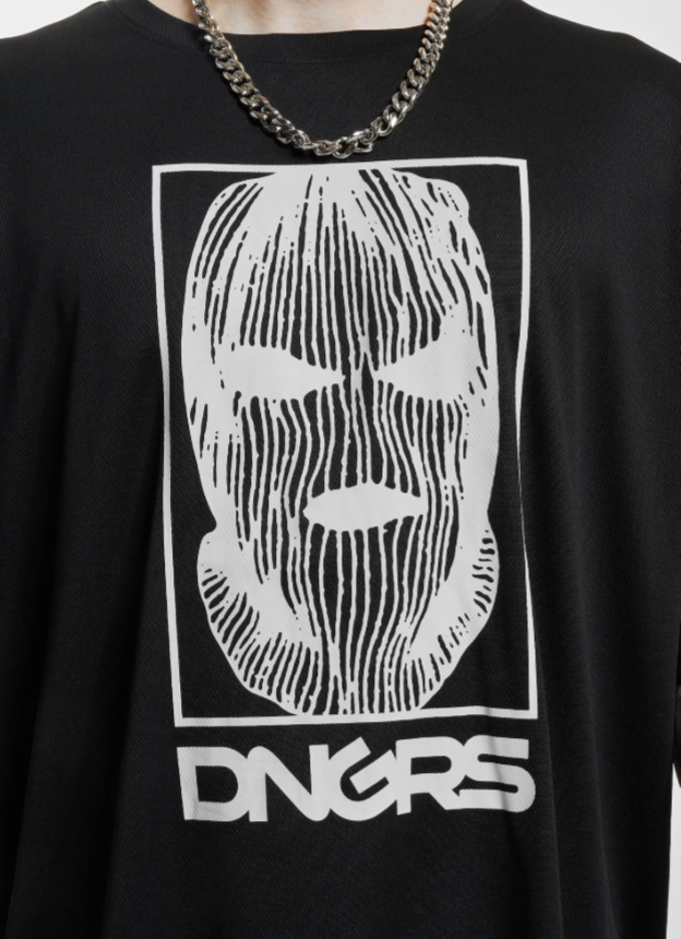 Dangerous DNGRS Black Mesh T-Shirt | Short Sleeve Round Neck, Everyday Casual Wear