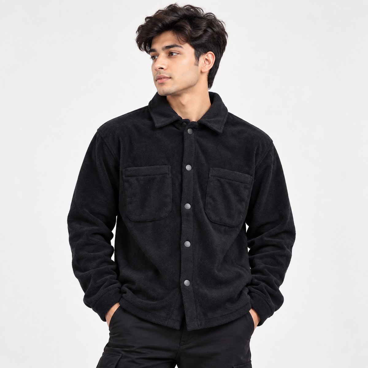 Black Wool Shacket