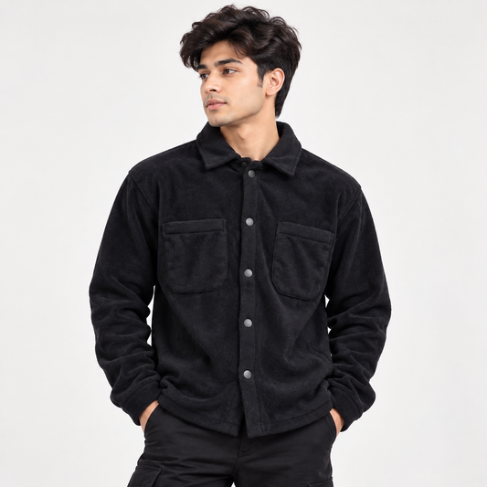 Black Wool Shacket