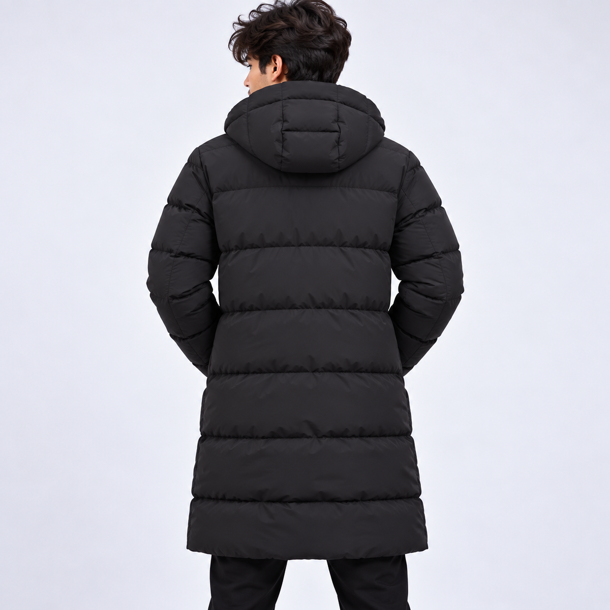 Long Puffer Jacket Black