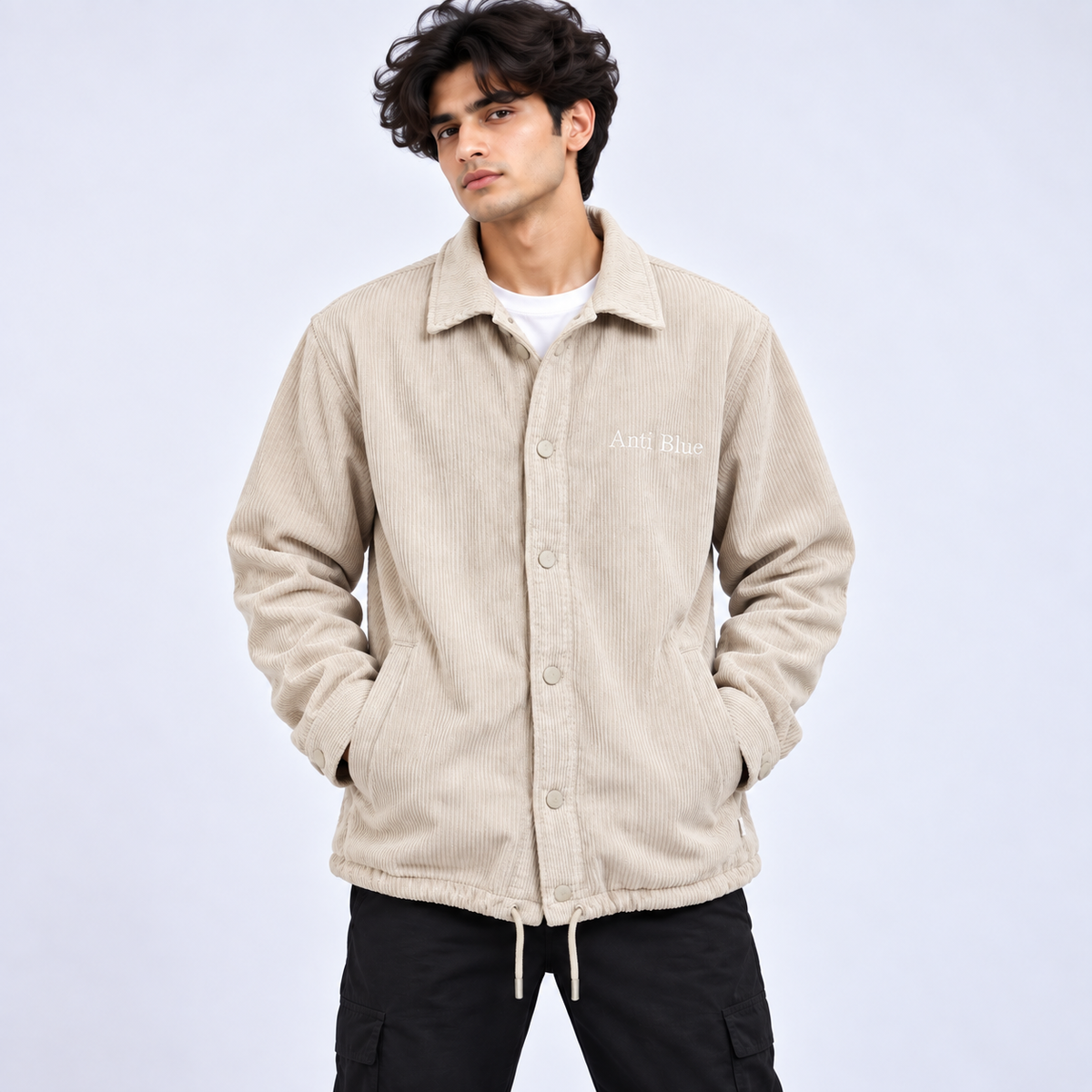 Cord Anti Blue Shacket Beige