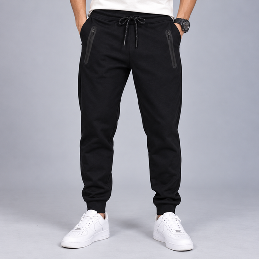 Stealth Black Zip-Pocket Joggers