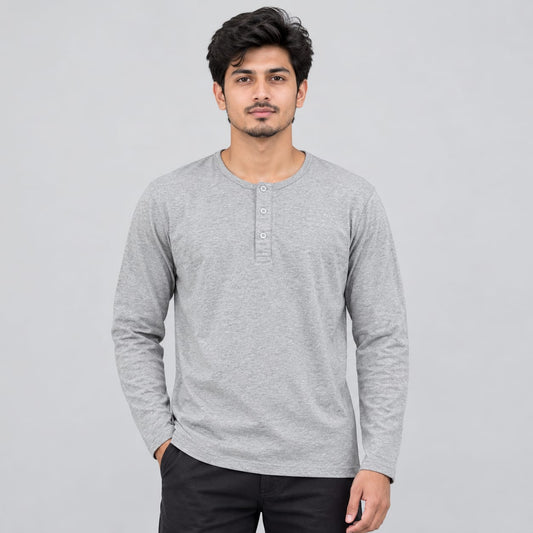 Henley T-Shirt Grey