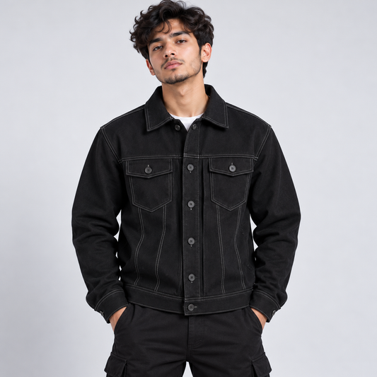 Contrast Stitch Trucker Jacket