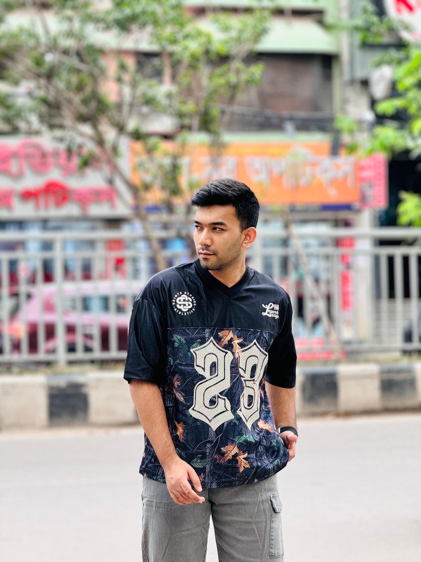 Men's Legends League Oversized Jersey – Premium Camo Mesh Fabric, Streetwear Style, Athletic Fit