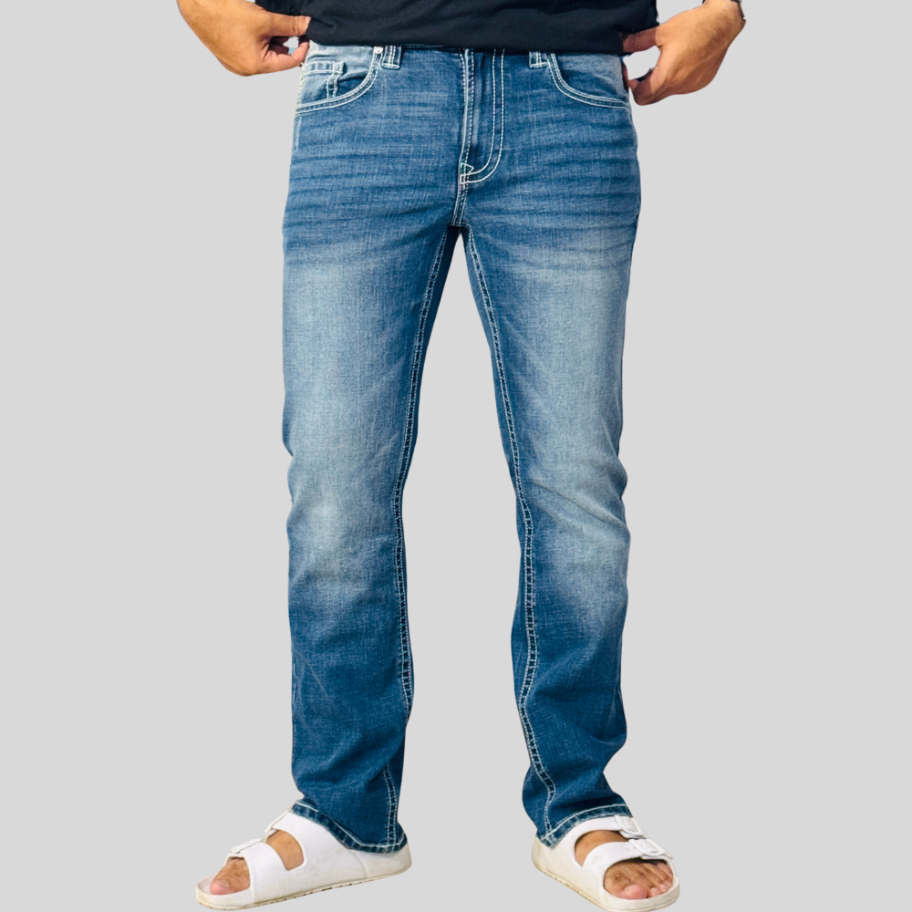 Slim Bootcut Frost Blue Denim Pant