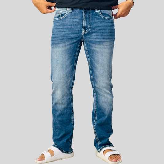 Slim Bootcut Frost Blue Denim Pant