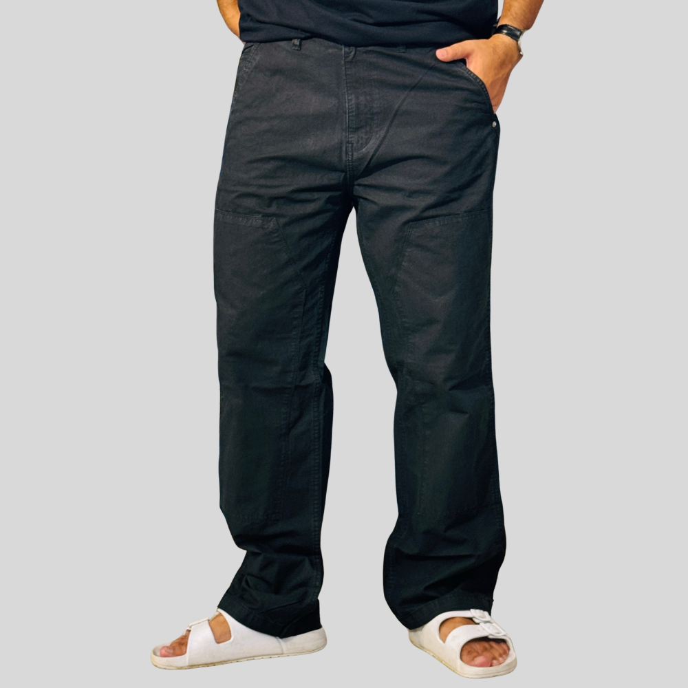 Men's Regular Fit Cotton Casual Trouser – Black